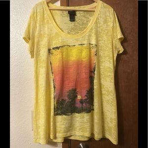 Torrid (size 2) palm tree sunset burnout tee